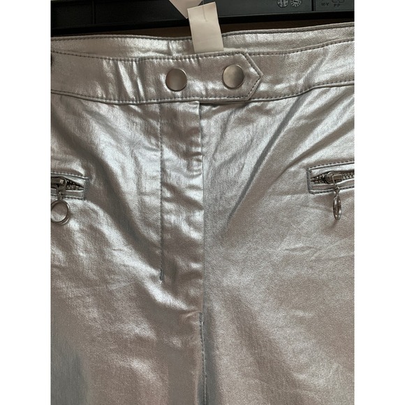 NWT H&M Silver Slim Fit Pants Straight Leg Size 10 - Picture 6 of 7